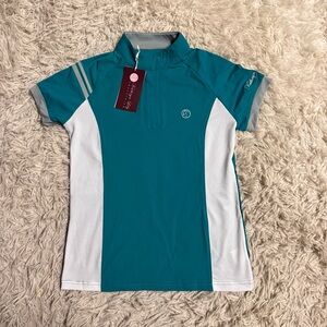 New Child’s Medium Blue Kathryn Lily Short Sleeve Horseback Riding Sunshirt